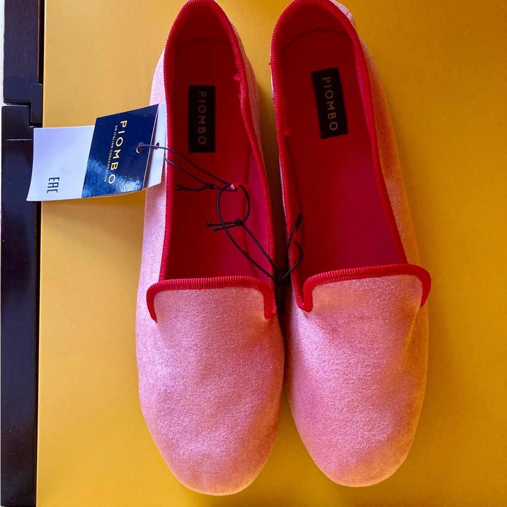Piombo Coral Pink Velour Loafers